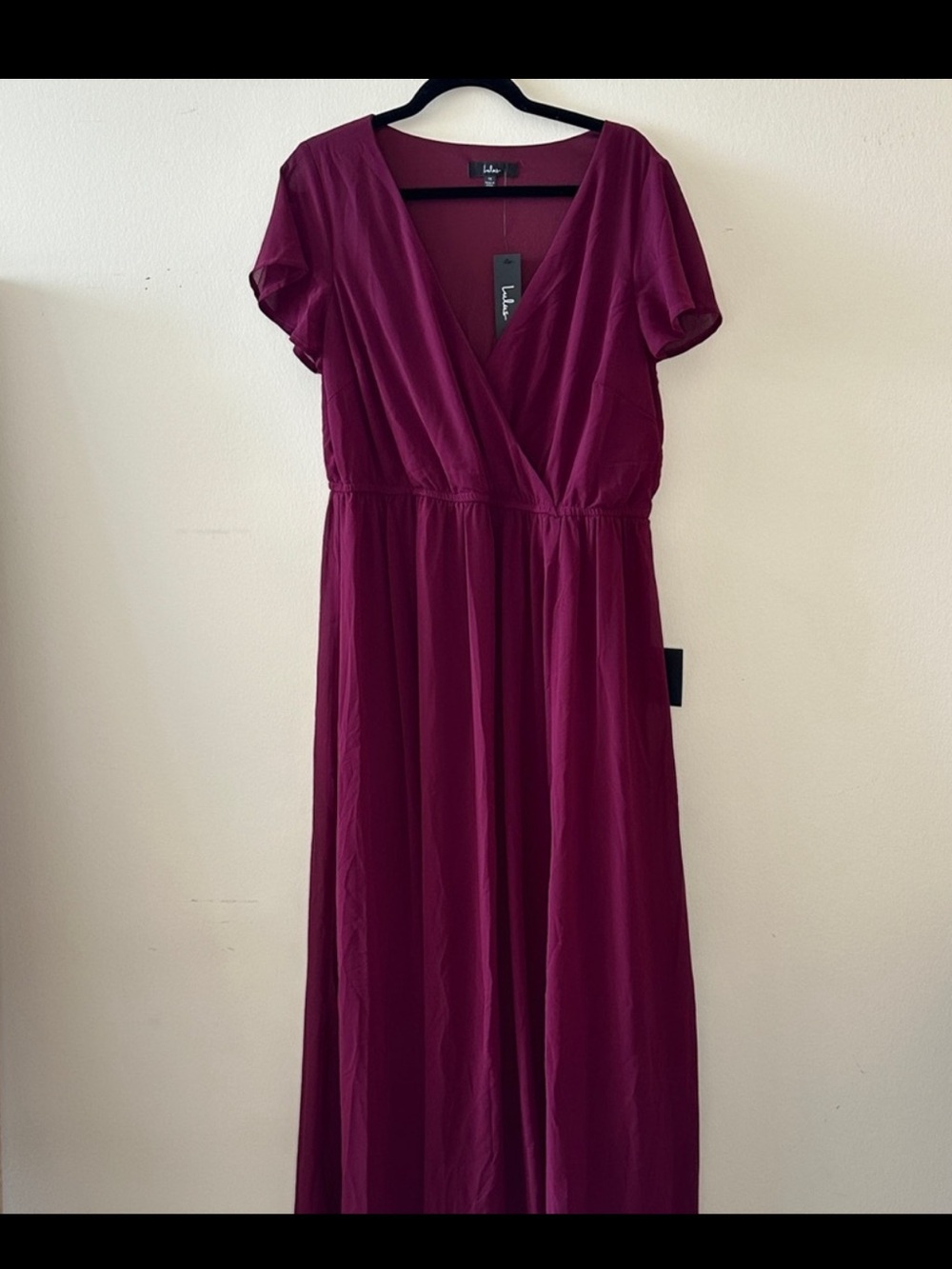 Lulus Lost in the Moment Burgundy Maxi Dress NWT Plus Size Formal Wedding Guest